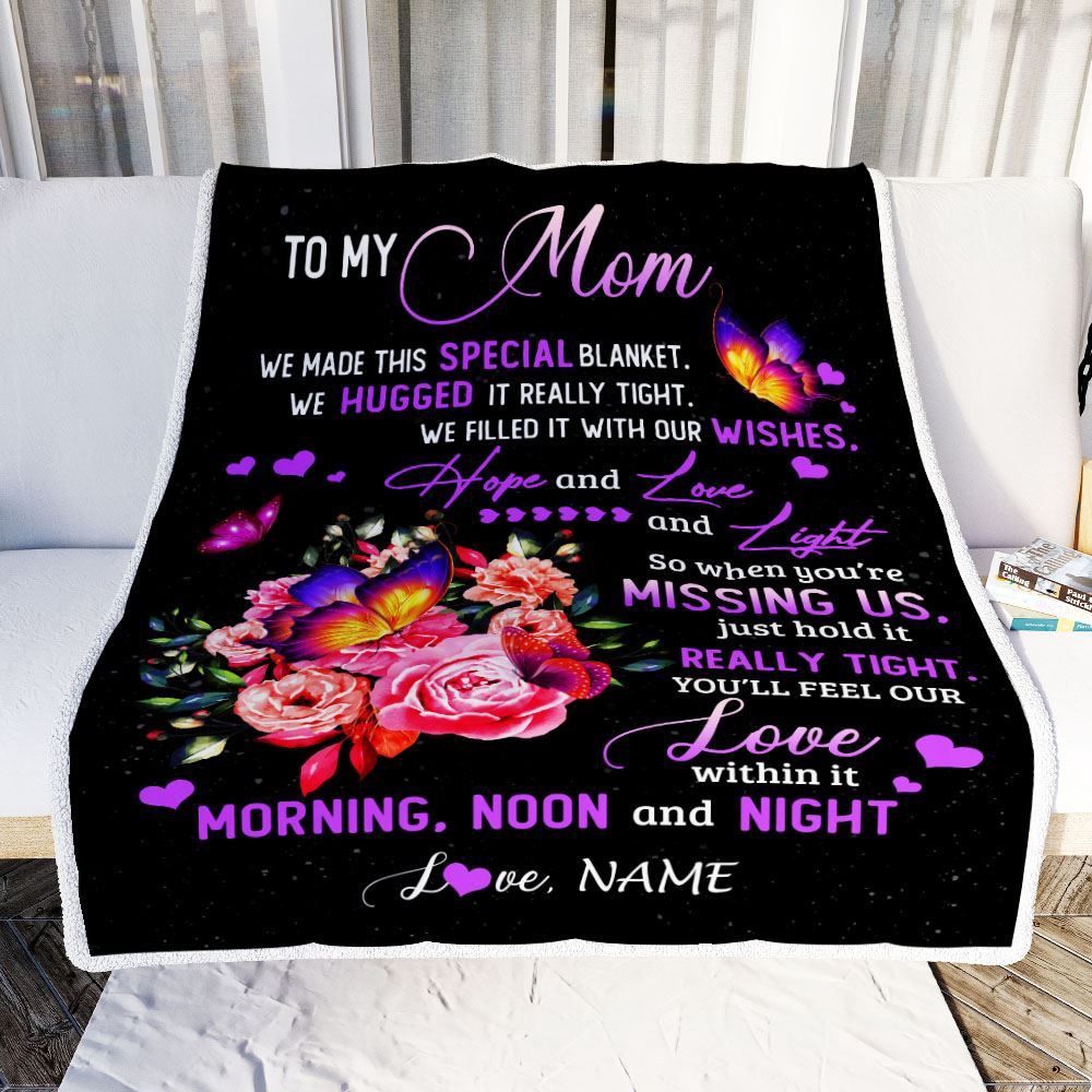 Mom Blanket From Daughter Son We Made This Special Blanket Flower, Personalized Blanket For Mom, Mother's Day Gifts Blanket