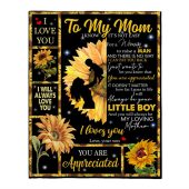 Mom Not Easy For A Woman Raise Man Appreciated I Love You Funny Mothers Day Gift From Son Sunflower Blanket, Blankets For Mothers Day