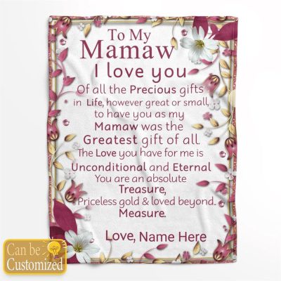 Mother's Day Blanket For Grandma Mamaw Have You As My Mamaw Was The Greatest Gift Of All Blanket Gift For Grandma, Blankets For Mothers Day