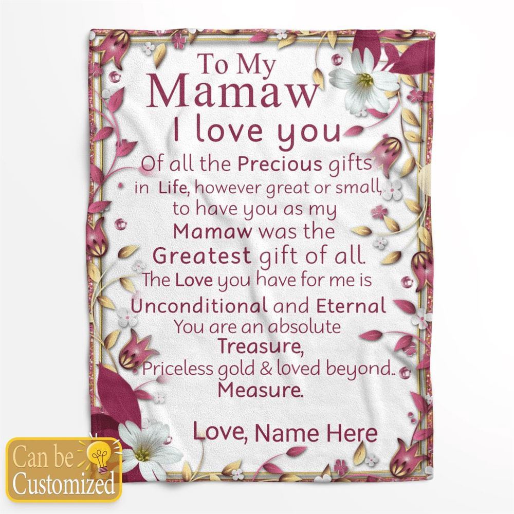 Mother's Day Blanket For Grandma Mamaw Have You As My Mamaw Was The Greatest Gift Of All Blanket Gift For Grandma, Blankets For Mothers Day