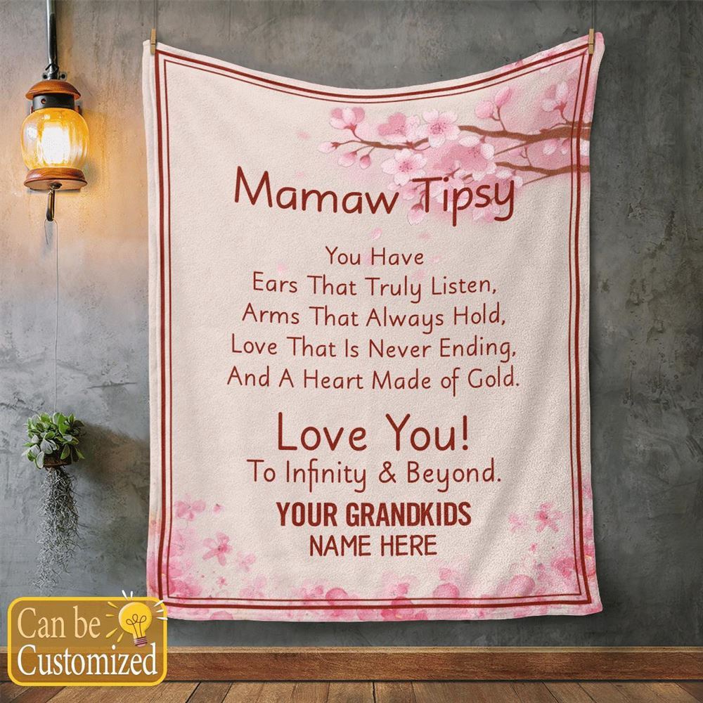 Mother's Day Blanket For Grandma Mawma Tipsy Love You To Infinity & Beyond Blanket Gift For Grandma, Blankets For Mothers Day
