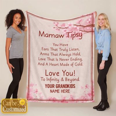 Mother's Day Blanket For Grandma Mawma Tipsy Love You To Infinity & Beyond Blanket Gift For Grandma, Blankets For Mothers Day