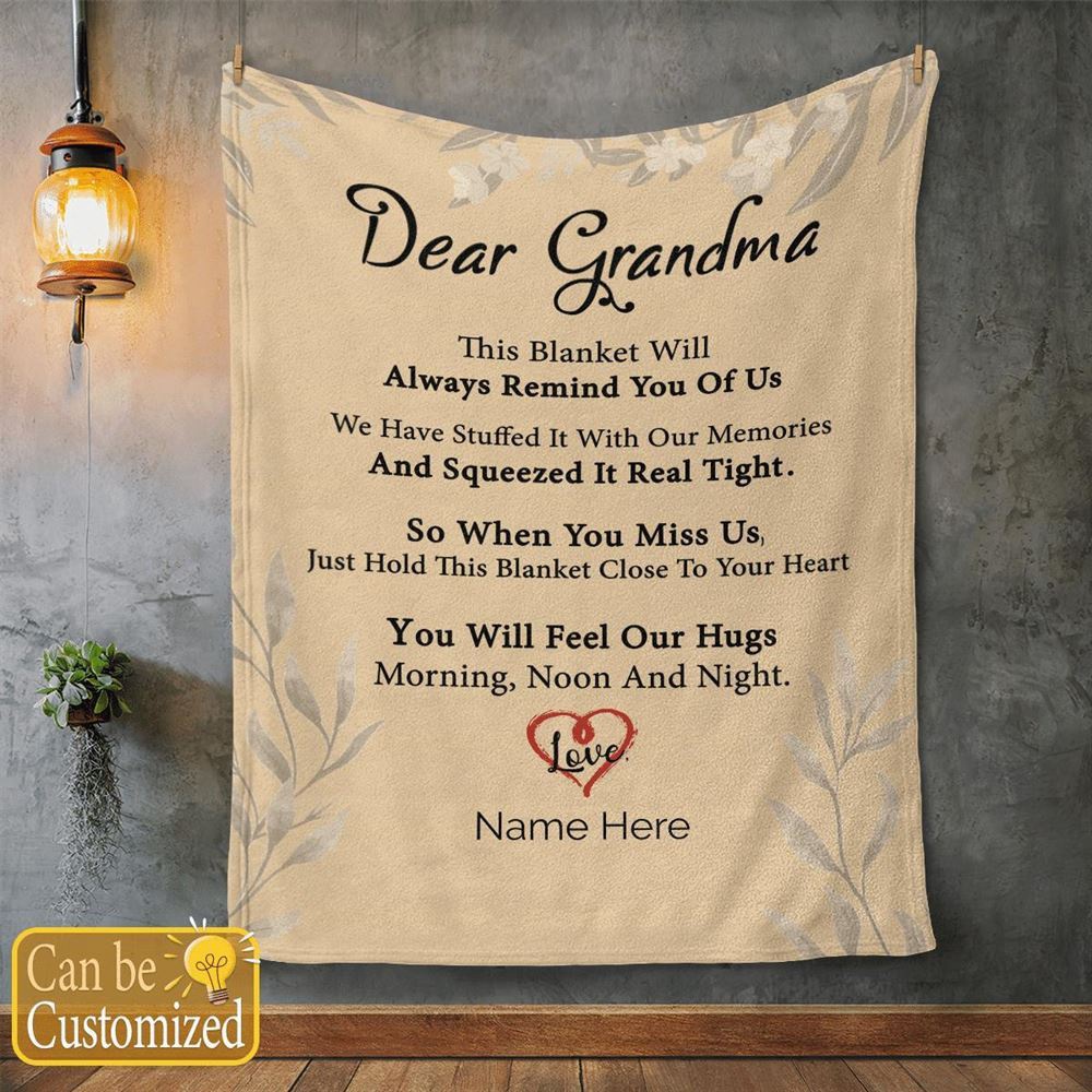 Mother's Day Blanket For Grandma This Blanket Will Always Remind You Of Us Blanket Gift For Grandma, Blankets For Mothers Day