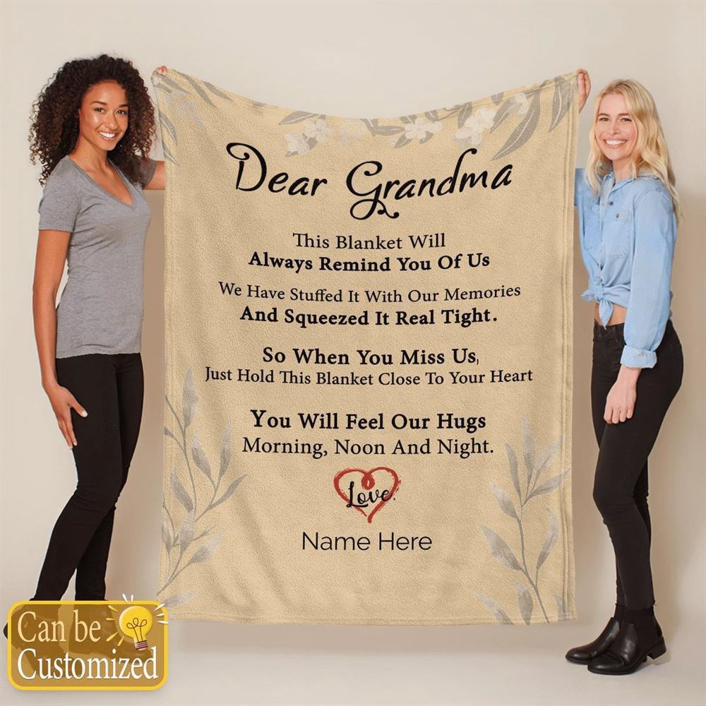 Mother's Day Blanket For Grandma This Blanket Will Always Remind You Of Us Blanket Gift For Grandma, Blankets For Mothers Day