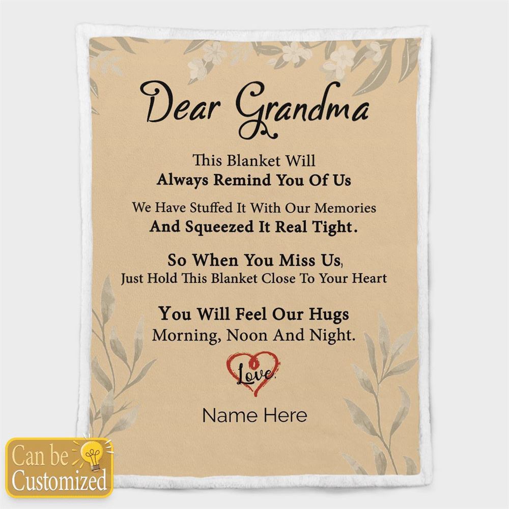 Mother's Day Blanket For Grandma This Blanket Will Always Remind You Of Us Blanket Gift For Grandma, Blankets For Mothers Day