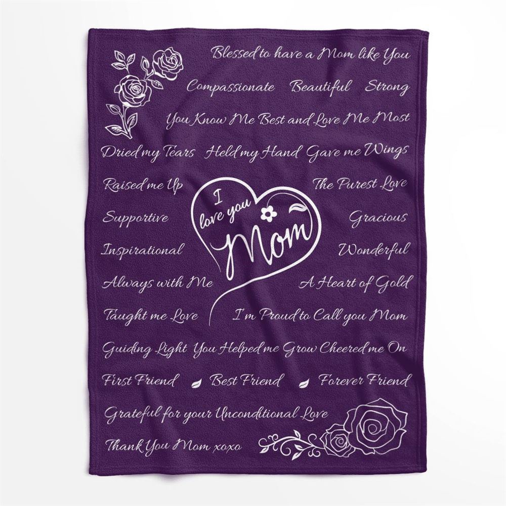 Mother's Day Blanket For Mom Blessed To Have A Mom Like You Blanket, Blankets For Mothers Day