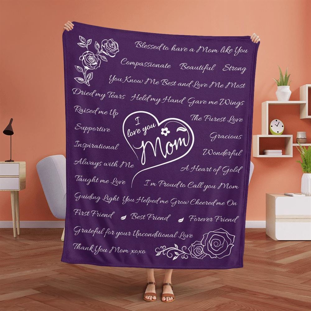 Mother's Day Blanket For Mom Blessed To Have A Mom Like You Blanket, Blankets For Mothers Day
