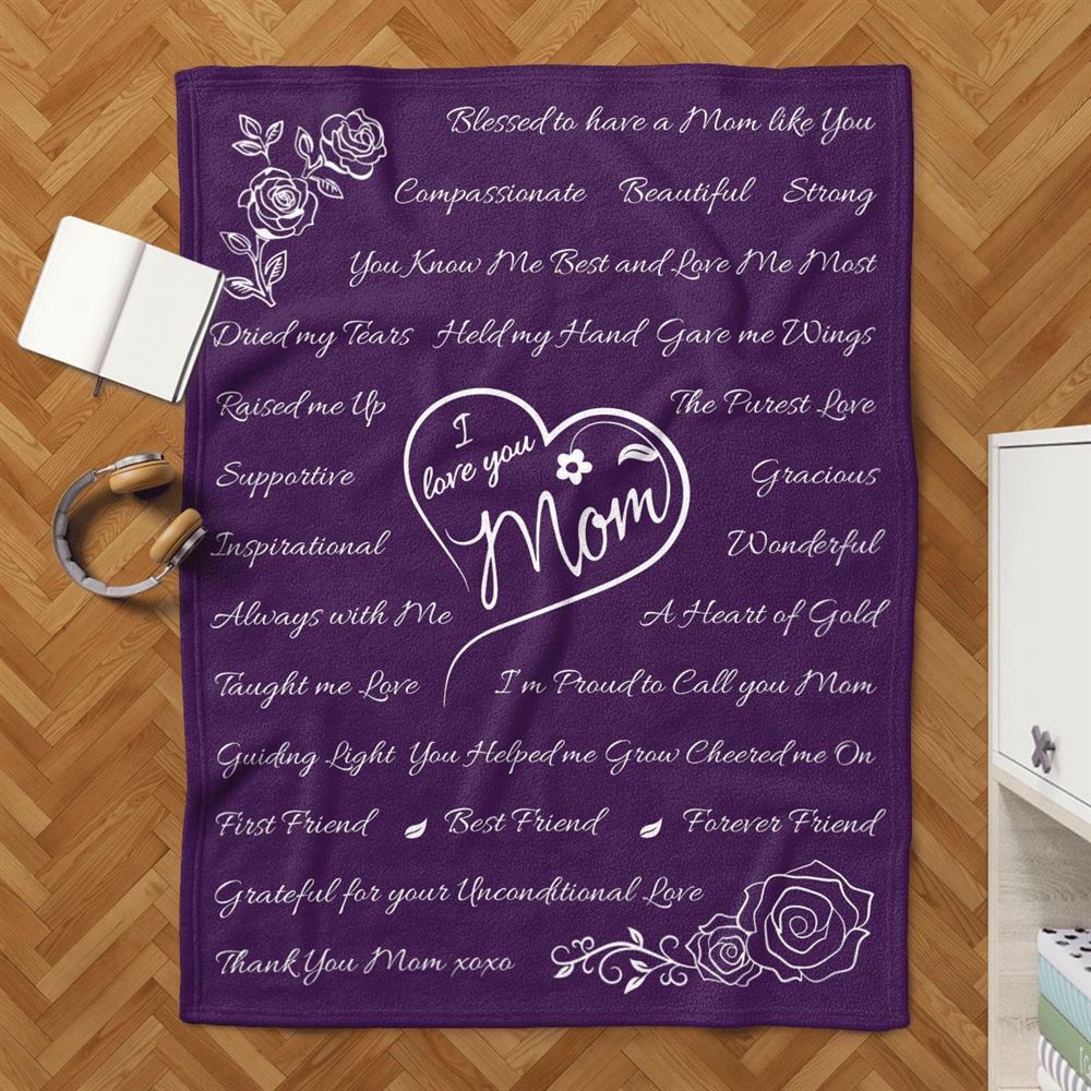 Mother's Day Blanket For Mom Blessed To Have A Mom Like You Blanket, Blankets For Mothers Day