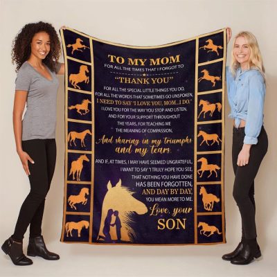 Mother's Day Blanket For Mom For All The Times That I Forgot To Thank You Blanket Horse Blanket, Blankets For Mothers Day