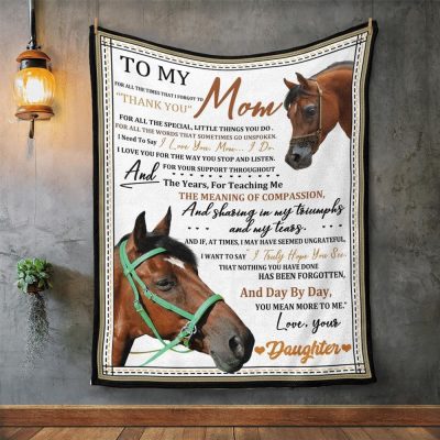 Mother's Day Blanket For Mom For All The Times That I Forgot To Thank You Horse Blanket From Daughter, Blankets For Mothers Day