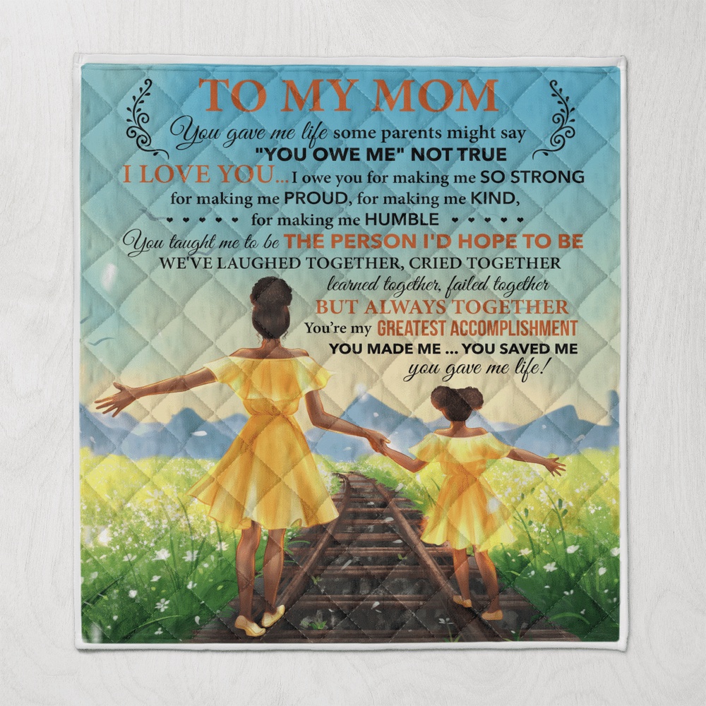 Mother's Day Blanket For Mom From Daughter To Mom Blanket From Daughter To Black Mom, Blankets For Mothers Day
