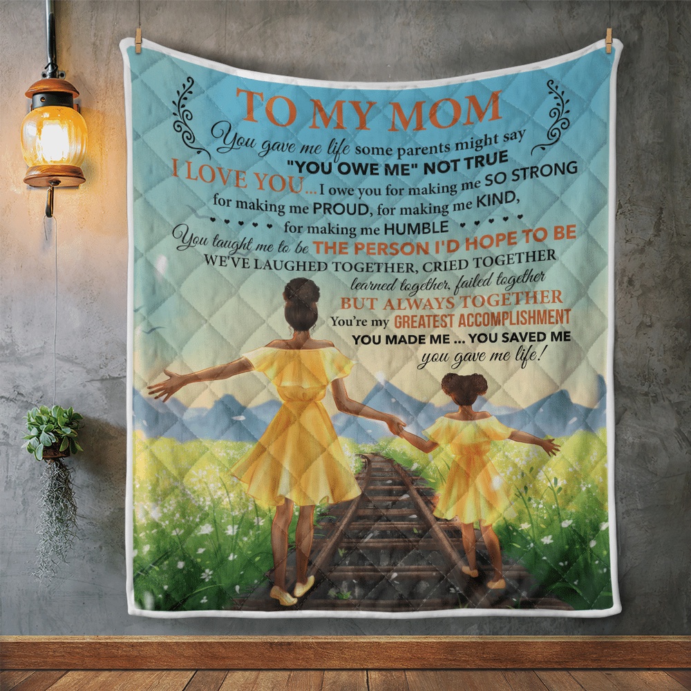 Mother's Day Blanket For Mom From Daughter To Mom Blanket From Daughter To Black Mom, Blankets For Mothers Day