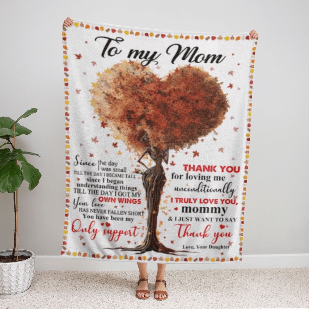 Mother's Day Blanket For Mom From Daughter To Mom Blanket From Daughter To Black Mom, Blankets For Mothers Day