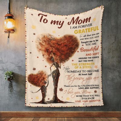 Mother's Day Blanket For Mom I Am Forever Grateful Blanket Heart Tree, Blankets For Mothers Day