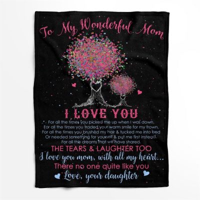 Mother's Day Blanket For Mom I Love You For All The Times Blanket Heart Tree, Blankets For Mothers Day