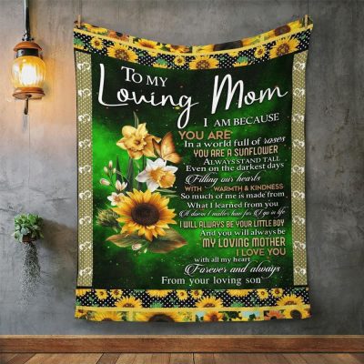 Mother's Day Blanket For Mom I Love You With All My Heart Blanket From Son, Blankets For Mothers Day