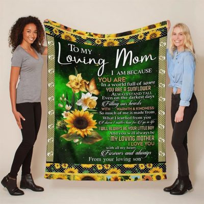 Mother's Day Blanket For Mom I Love You With All My Heart Blanket From Son, Blankets For Mothers Day