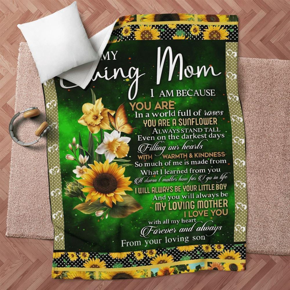 Mother's Day Blanket For Mom I Love You With All My Heart Blanket From Son, Blankets For Mothers Day Mother's Day Blanket For Mom I Love You With All My Heart Blanket From Son, Blankets For Mothers Day