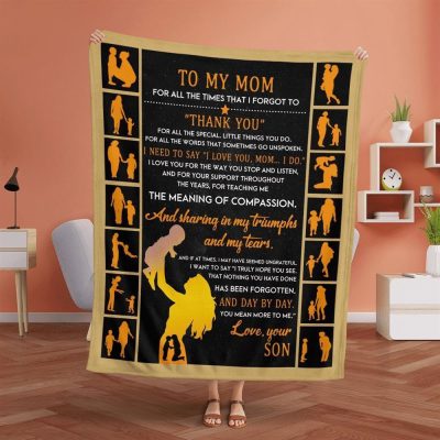 Mother's Day Blanket For Mom I Need To Say I Love You Mom Blanket From Son, Blankets For Mothers Day