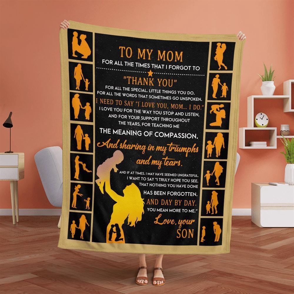 Mother's Day Blanket For Mom I Need To Say I Love You Mom Blanket From Son, Blankets For Mothers Day