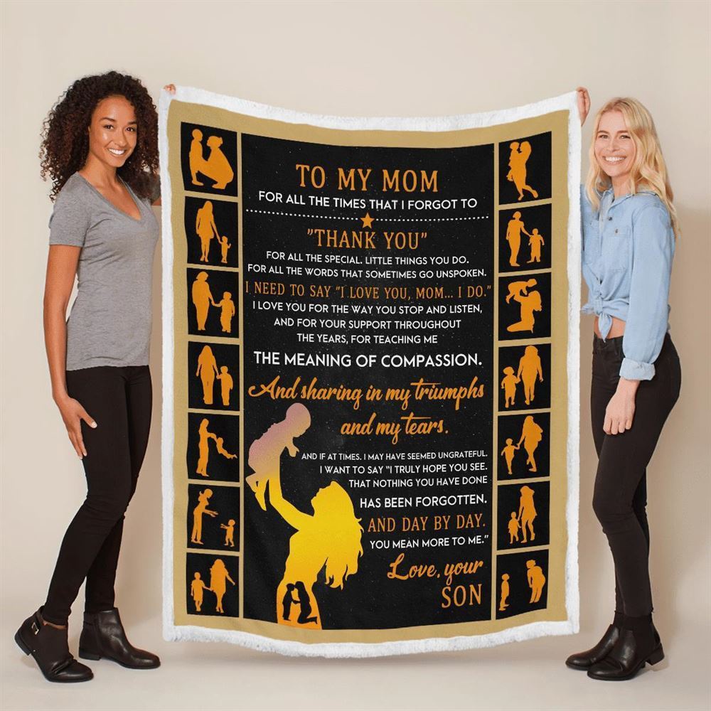 Mother's Day Blanket For Mom I Need To Say I Love You Mom Blanket From Son, Blankets For Mothers Day