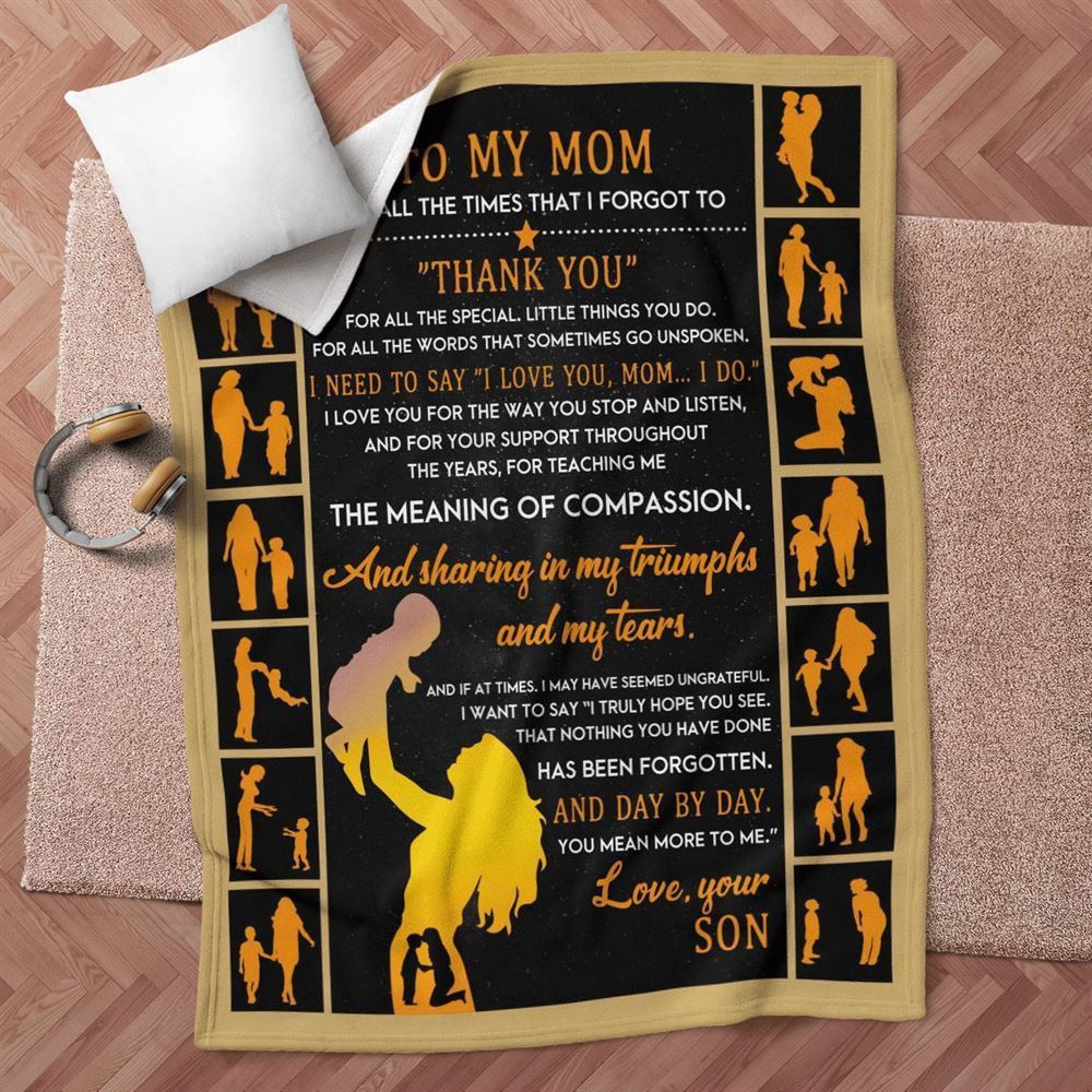 Mother's Day Blanket For Mom I Need To Say I Love You Mom Blanket From Son, Blankets For Mothers Day