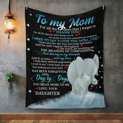 Mother's Day Blanket For Mom I Need To Says I Love You Mom I Do Elephant Blanket From Daughter, Blankets For Mothers Day