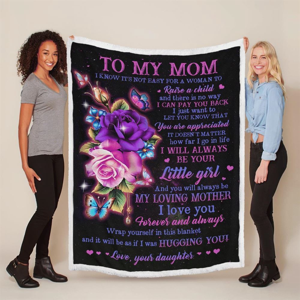 Mother's Day Blanket For Mom It'S Not Easy For A Woman To Raise A Child Flower Blanket From Daughter, Blankets For Mothers Day Mother's Day Blanket For Mom It'S Not Easy For A Woman To Raise A Child Flower Blanket From Daughter, Blankets For Mothers Day