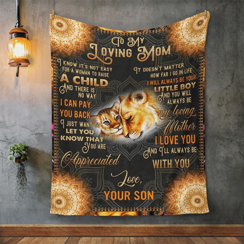 Mother's Day Blanket For Mom It'S Not Easy For A Woman To Raise A Child Lion Blanket From Son, Blankets For Mothers Day Mother's Day Blanket For Mom It'S Not Easy For A Woman To Raise A Child Lion Blanket From Son, Blankets For Mothers Day