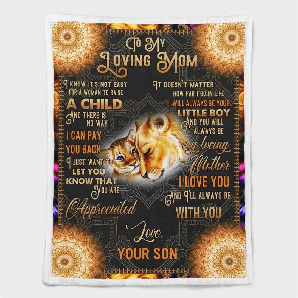 Mother's Day Blanket For Mom It'S Not Easy For A Woman To Raise A Child Lion Blanket From Son, Blankets For Mothers Day Mother's Day Blanket For Mom It'S Not Easy For A Woman To Raise A Child Lion Blanket From Son, Blankets For Mothers Day