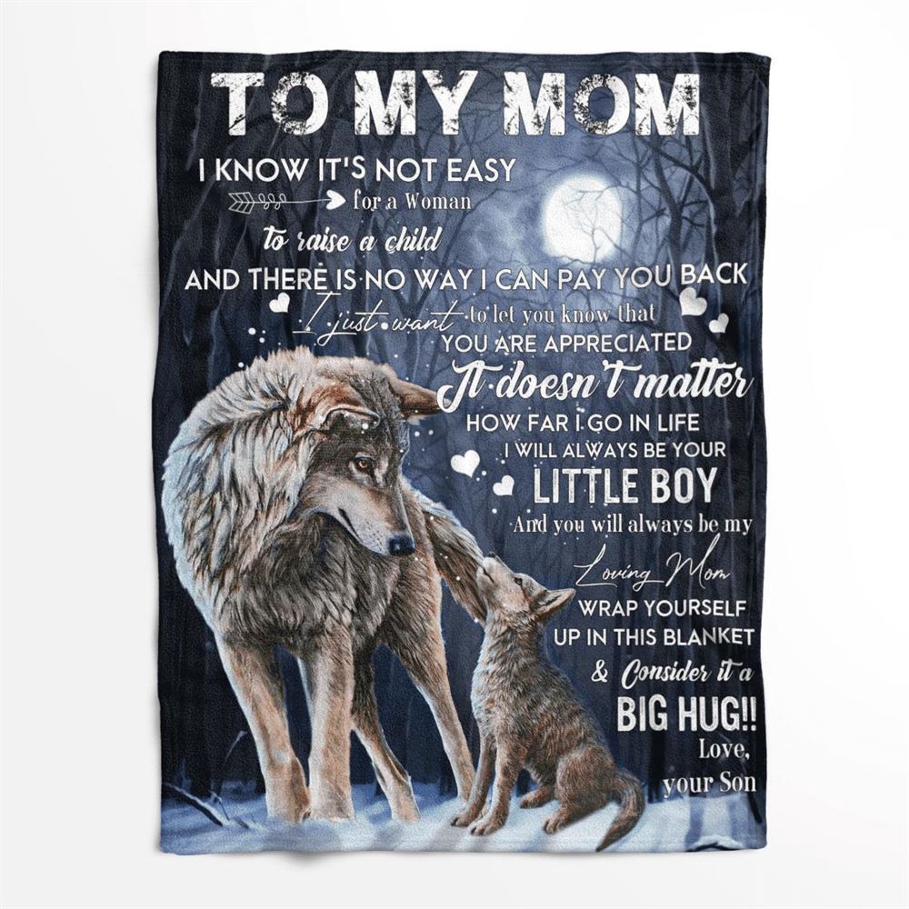 Mother's Day Blanket For Mom It'S Not Easy For A Woman To Raise A Child Wolf Blanket From Son, Blankets For Mothers Day Mother's Day Blanket For Mom It'S Not Easy For A Woman To Raise A Child Wolf Blanket From Son, Blankets For Mothers Day