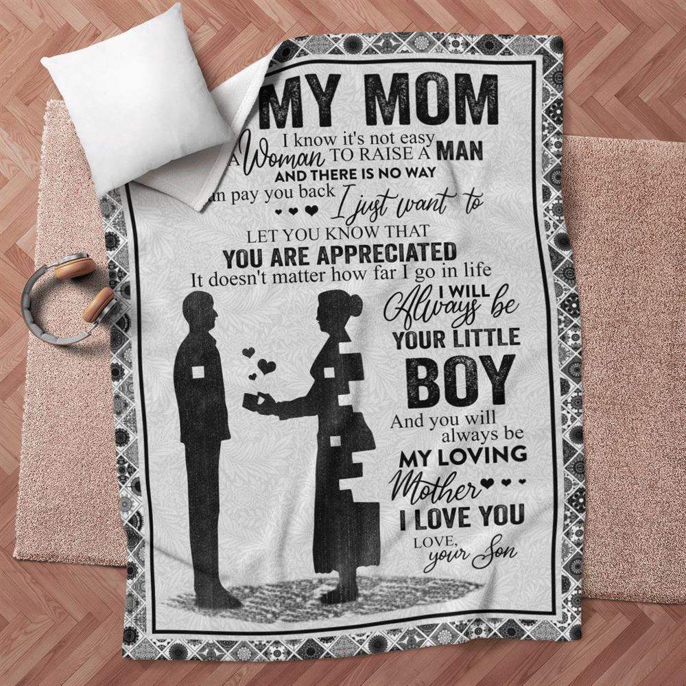 Mother's Day Blanket For Mom It'S Not Easy For A Woman To Raise A Man Blanket, Blankets For Mothers Day Mother's Day Blanket For Mom It'S Not Easy For A Woman To Raise A Man Blanket, Blankets For Mothers Day