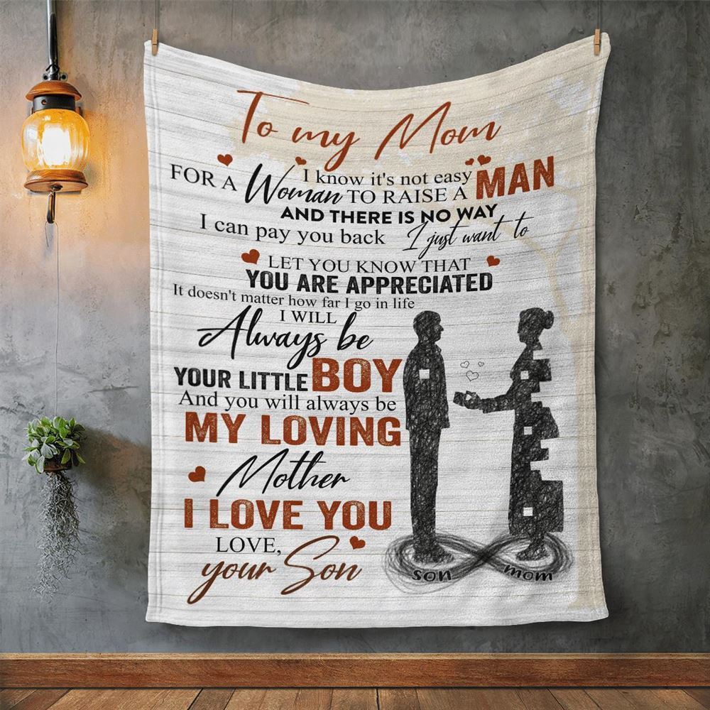 Mother's Day Blanket For Mom It'S Not Easy For A Woman To Raise A Man Blanket From Son, Blankets For Mothers Day Mother's Day Blanket For Mom It'S Not Easy For A Woman To Raise A Man Blanket From Son, Blankets For Mothers Day