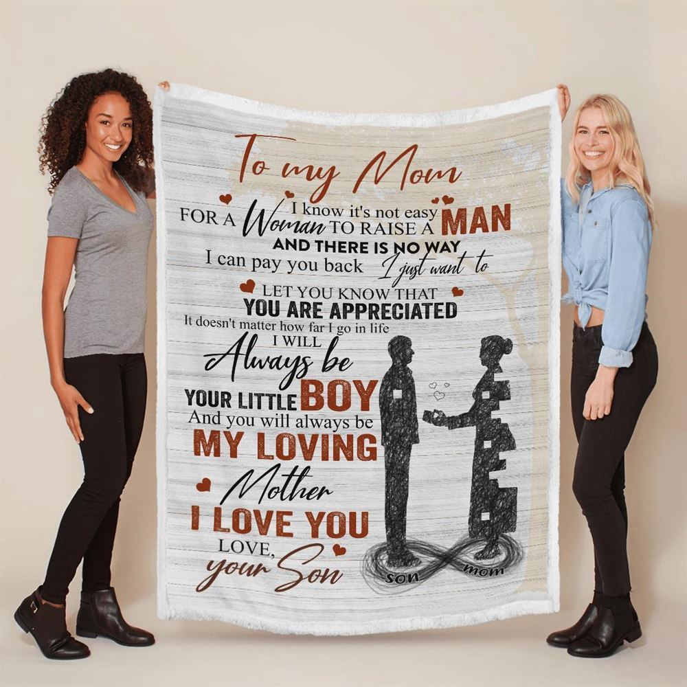 Mother's Day Blanket For Mom It'S Not Easy For A Woman To Raise A Man Blanket From Son, Blankets For Mothers Day Mother's Day Blanket For Mom It'S Not Easy For A Woman To Raise A Man Blanket From Son, Blankets For Mothers Day