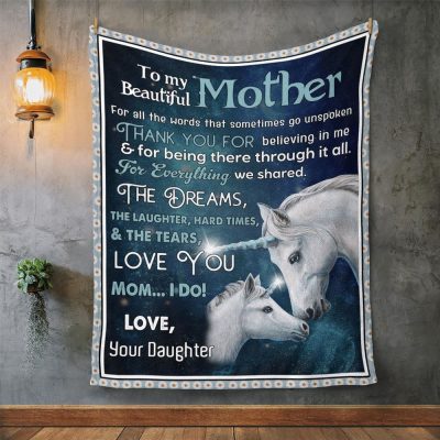 Mother's Day Blanket For Mom Mother Thanks For Believing In Me Horse Blanket From Daughter, Blankets For Mothers Day