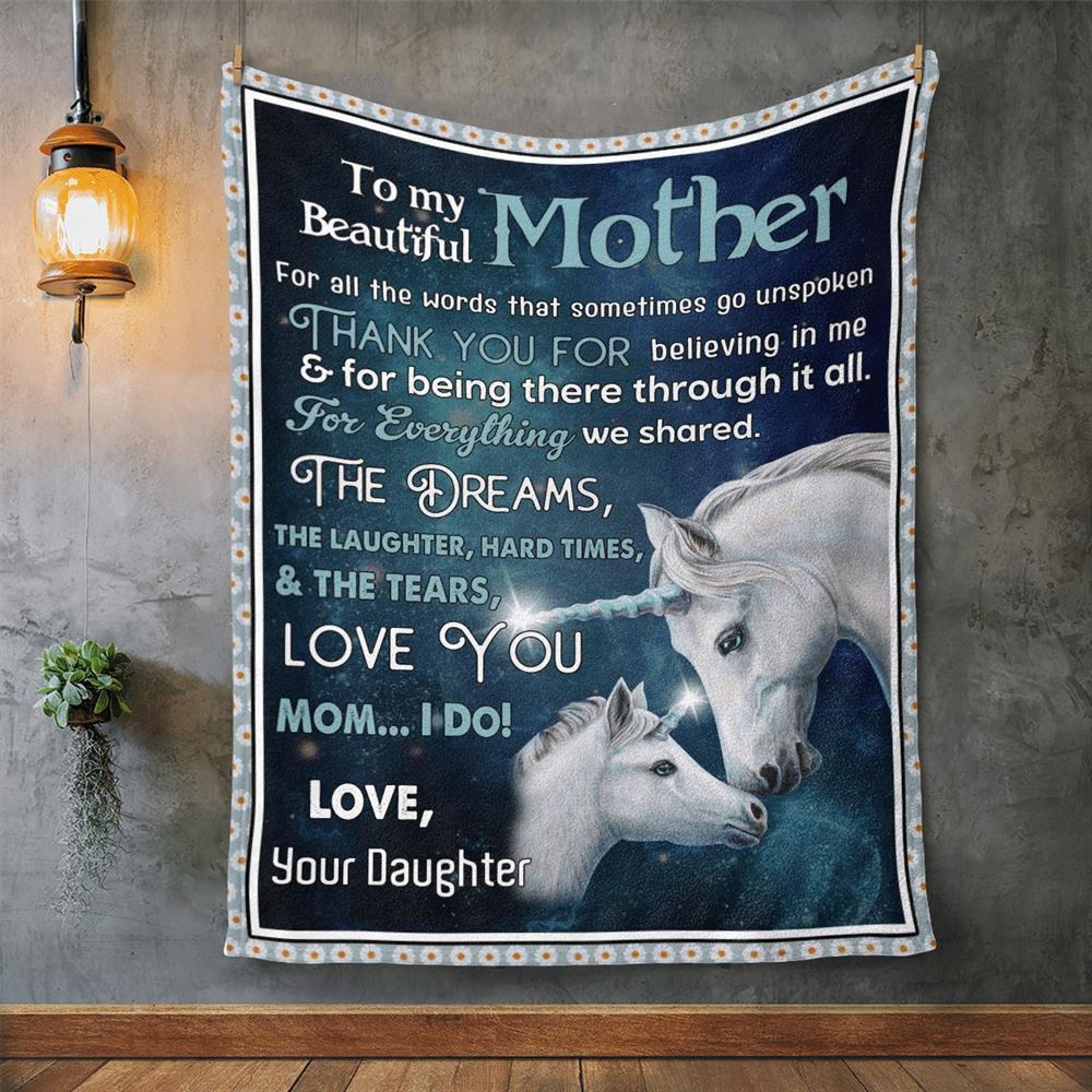 Mother's Day Blanket For Mom Mother Thanks For Believing In Me Horse Blanket From Daughter, Blankets For Mothers Day Mother's Day Blanket For Mom Mother Thanks For Believing In Me Horse Blanket From Daughter, Blankets For Mothers Day