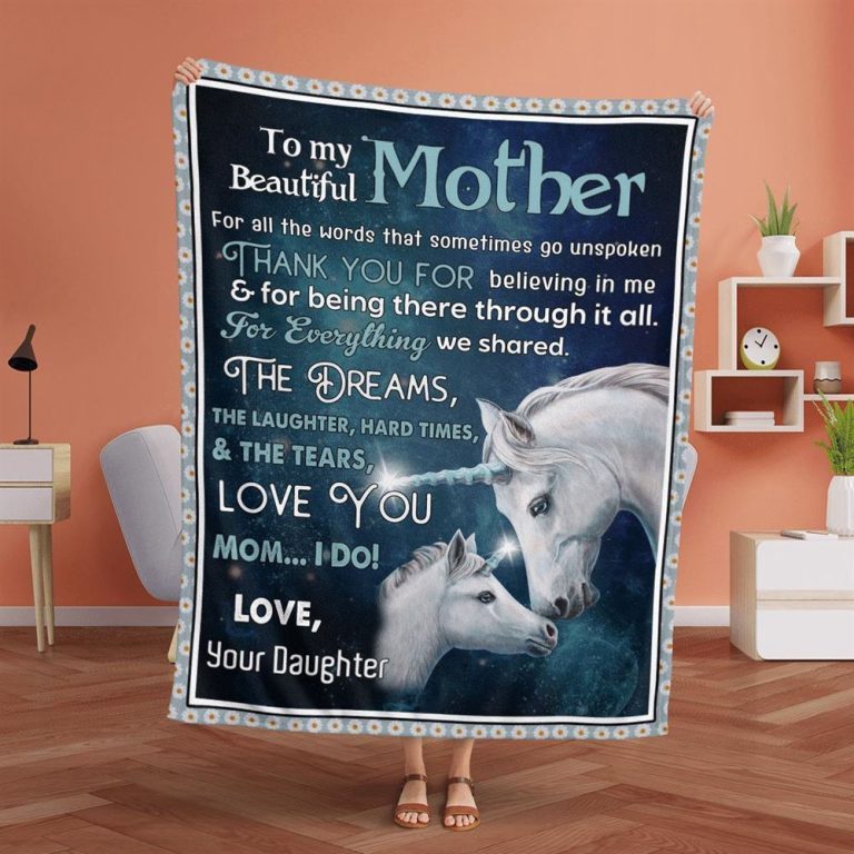 Mother's Day Blanket For Mom Mother Thanks For Believing In Me Horse Blanket From Daughter, Blankets For Mothers Day