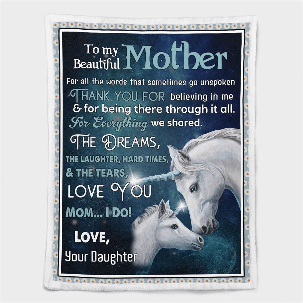Mother's Day Blanket For Mom Mother Thanks For Believing In Me Horse Blanket From Daughter, Blankets For Mothers Day Mother's Day Blanket For Mom Mother Thanks For Believing In Me Horse Blanket From Daughter, Blankets For Mothers Day