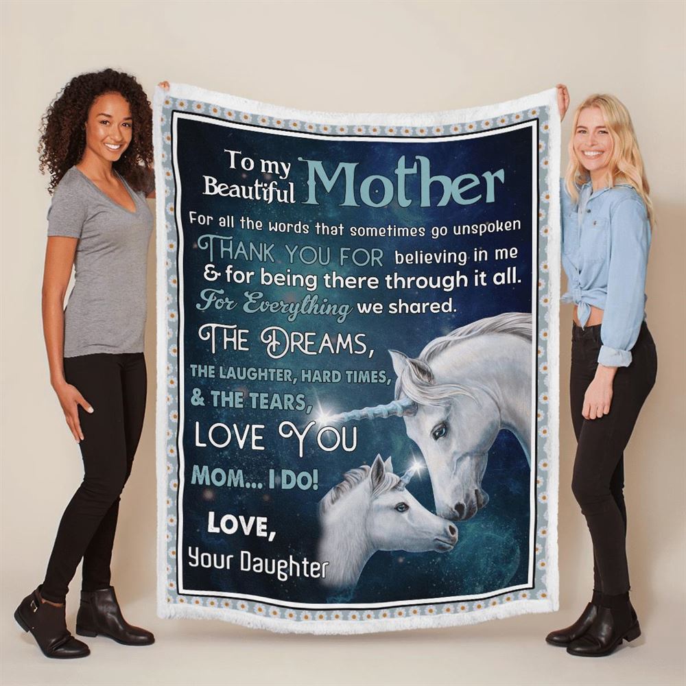 Mother's Day Blanket For Mom Mother Thanks For Believing In Me Horse Blanket From Daughter, Blankets For Mothers Day Mother's Day Blanket For Mom Mother Thanks For Believing In Me Horse Blanket From Daughter, Blankets For Mothers Day