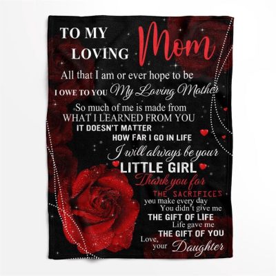 Mother's Day Blanket For Mom Thanks For The Sacrifices You Make Every Day Roses Blanket From Daughter, Blankets For Mothers Day