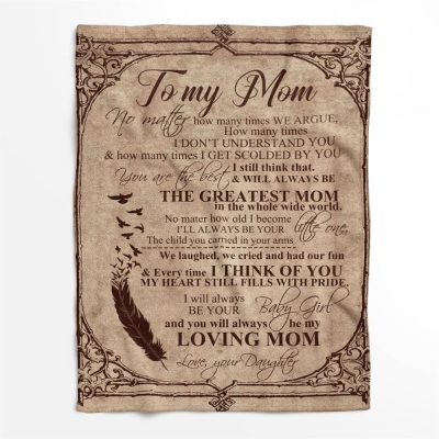 Mother's Day Blanket For Mom You Will Always Be The Greatest Mom In The World Blanket From Daughter, Blankets For Mothers Day