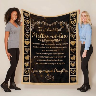 Mother's Day Blanket For Mother-In-Law I Am Blessed To Have You In My Life Blanket Mother-In-Law, Blankets For Mothers Day