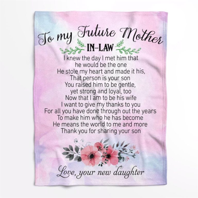 Mother's Day Blanket For Mother-In-Law Thanks For Sharing Your Son Blanket Mother-In-Law, Blankets For Mothers Day