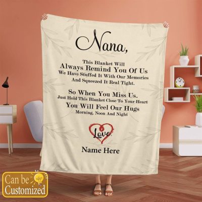 Mother's Day Blanket For Nana This Blanket Will Always Remind You Of Us Blanket Gift For Grandma, Blankets For Mothers Day