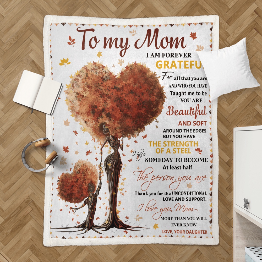 Mother's Day Daughter To Mom Blanket For Black Mom Art Fleece Blanket, Blankets For Mothers Day