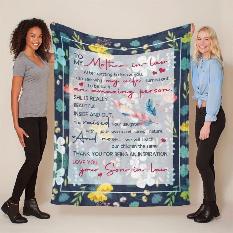 Mother's Day Gift For Mother-In-Law Blanket Thanks For Being An Inspiration Blanket Mother's Day-In-Law Blanket, Blankets For Mothers Day