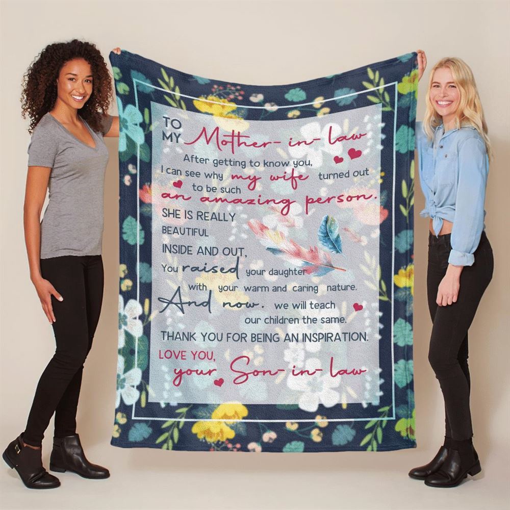 Mother's Day Gift For Mother-In-Law Blanket Thanks For Being An Inspiration Blanket Mother's Day-In-Law Blanket, Blankets For Mothers Day Mother's Day Gift For Mother-In-Law Blanket Thanks For Being An Inspiration Blanket Mother's Day-In-Law Blanket, Blankets For Mothers Day