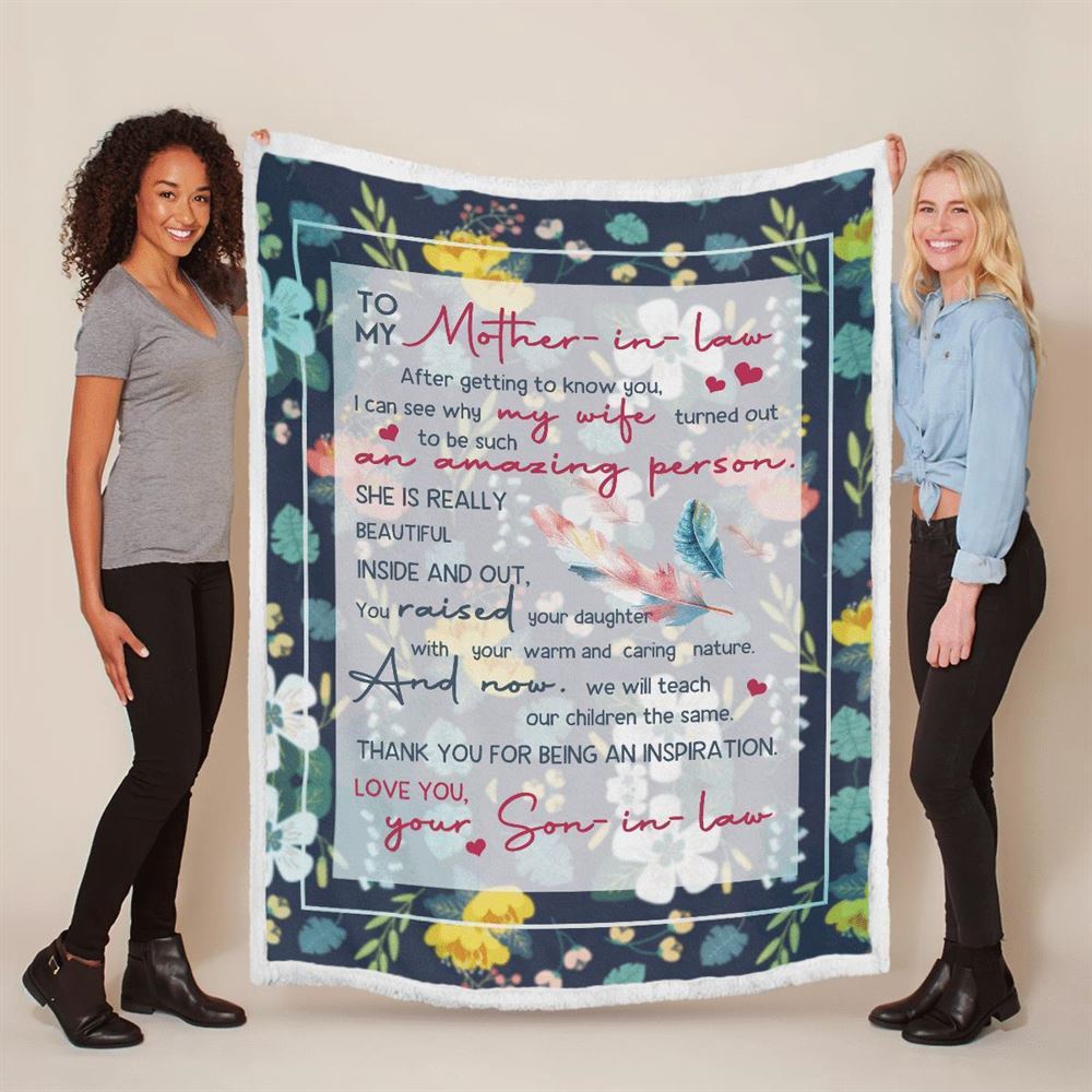 Mother's Day Gift For Mother-In-Law Blanket Thanks For Being An Inspiration Blanket Mother's Day-In-Law Blanket, Blankets For Mothers Day Mother's Day Gift For Mother-In-Law Blanket Thanks For Being An Inspiration Blanket Mother's Day-In-Law Blanket, Blankets For Mothers Day