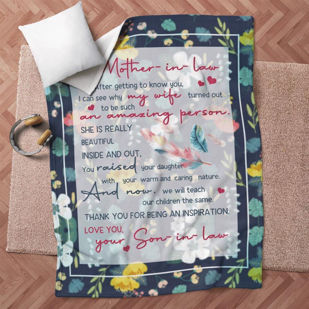 Mother's Day Gift For Mother-In-Law Blanket Thanks For Being An Inspiration Blanket Mother's Day-In-Law Blanket, Blankets For Mothers Day Mother's Day Gift For Mother-In-Law Blanket Thanks For Being An Inspiration Blanket Mother's Day-In-Law Blanket, Blankets For Mothers Day