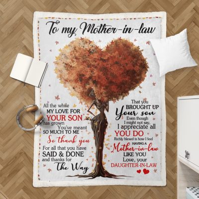 Mother's Day Mother In Law Blanket For Black Mother In Law Art Fleece Blanket, Blankets For Mothers Day
